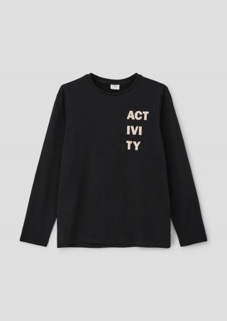 s.Oliver Longsleeve mit Schriftprint - schwarz