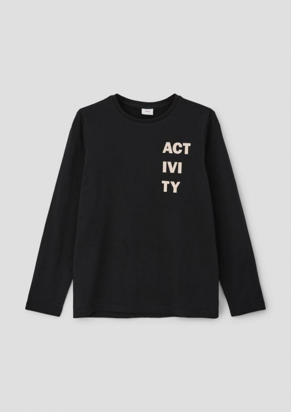 s.Oliver Longsleeve mit Schriftprint - schwarz
