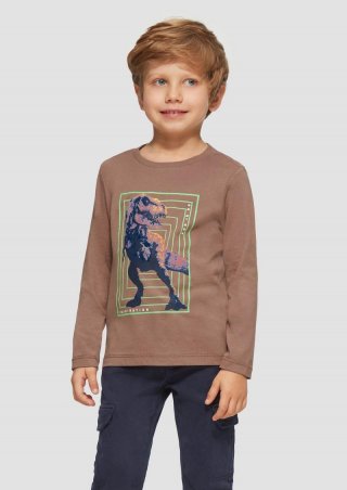 s.Oliver Longsleeve mit Dino-Print - cognac