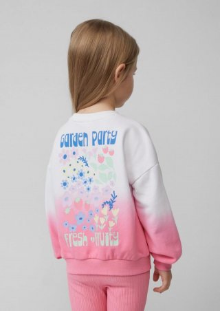 s.Oliver Oversized Sweatshirt mit Print und Farbverlauf - weiß