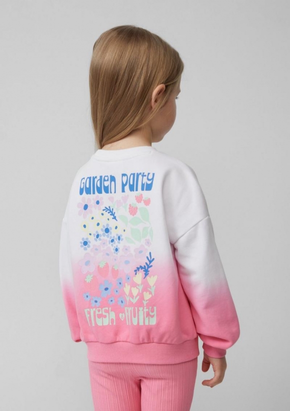s.Oliver Oversized Sweatshirt mit Print und Farbverlauf - weiß