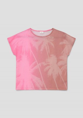 s.Oliver T-Shirt mit Sublimation-Print - rubinrot