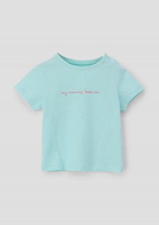 s.Oliver T-Shirt mit Schrift-Print - helles türkis