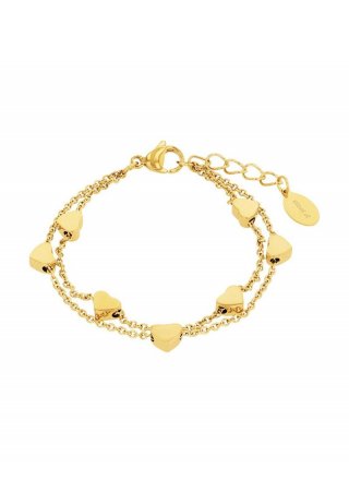 s.Oliver Edelstahl-Armband mit Herzen - gold