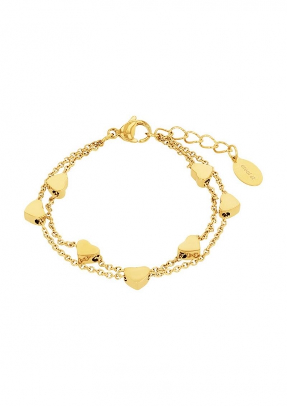 s.Oliver Edelstahl-Armband mit Herzen - gold