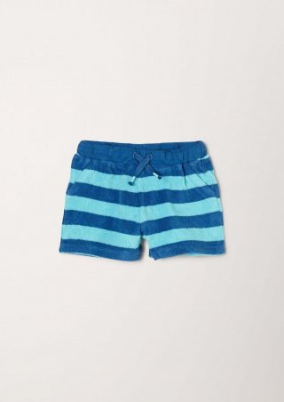 s.Oliver Shorts aus gestreiftem Frottee - hellblau