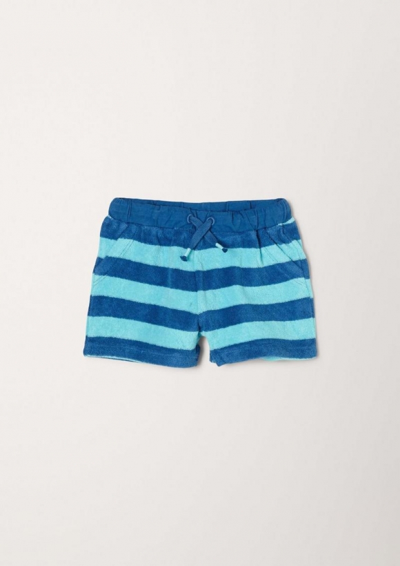 s.Oliver Shorts aus gestreiftem Frottee - hellblau