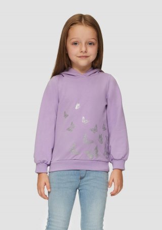 s.Oliver Sweatshirt mit Glitzer-Print - lavendel
