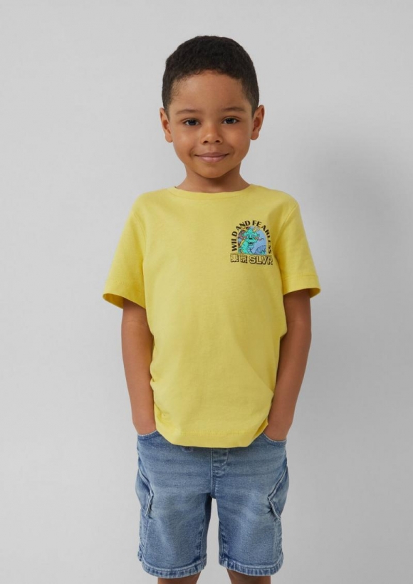 s.Oliver T-Shirt aus Baumwolle mit Frontprint - gelb