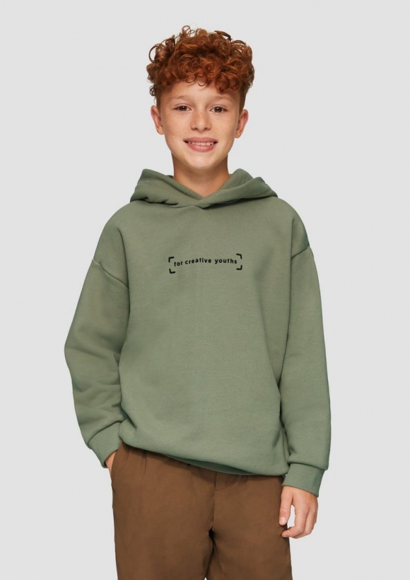 s.Oliver Oversized Sweatshirt mit großem Graffiti-Print - olivgrün