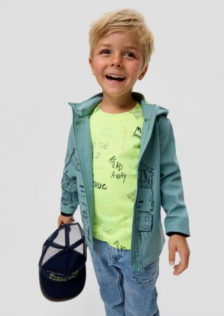 s.Oliver T-Shirt mit All-over-Print - limettengrün