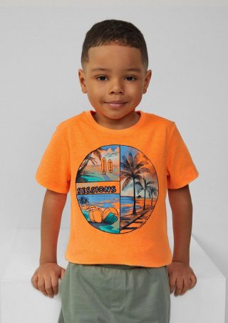 s.Oliver T-Shirt mit Frontprint - neon