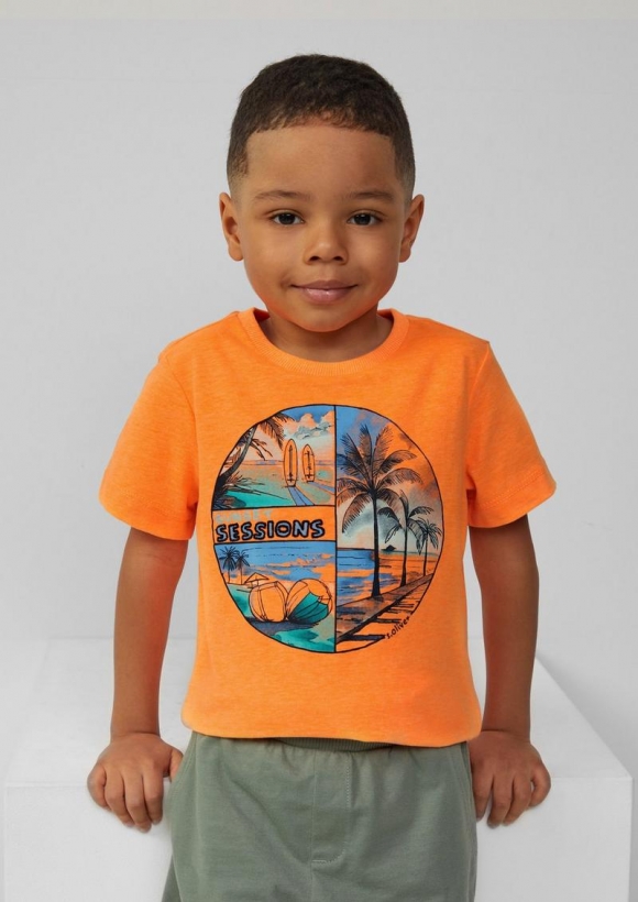 s.Oliver T-Shirt mit Frontprint - neon