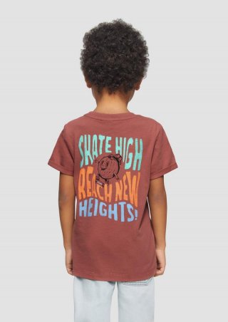 s.Oliver T-Shirt mit Front- und Rückenprint - rostrot