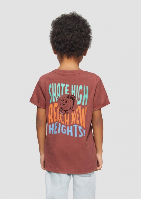 s.Oliver T-Shirt mit Front- und Rückenprint - rostrot