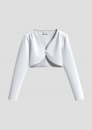 s.Oliver Bolero mit Blumenknopf - weiß