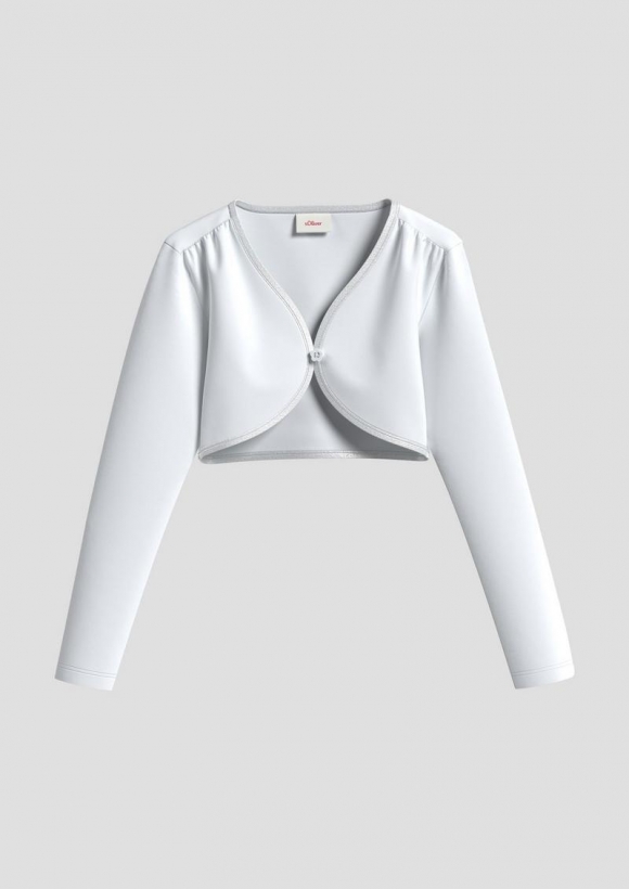s.Oliver Bolero mit Blumenknopf - weiß