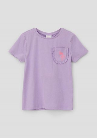s.Oliver Locker geschnittenes T-Shirt mit Brusttasche - lavendel