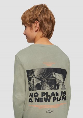s.Oliver Longsleeve mit Rückenprint - tannengrün