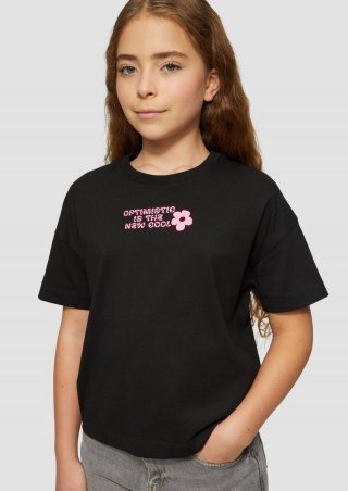 s.Oliver Boxy-T-Shirt aus Jersey mit Printdetail - schwarz