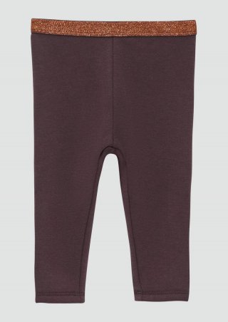 s.Oliver Thermofleece-Leggins mit Glitzer-Elastikbund - aubergine