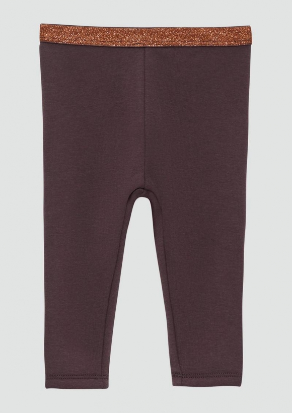 s.Oliver Thermofleece-Leggins mit Glitzer-Elastikbund - aubergine