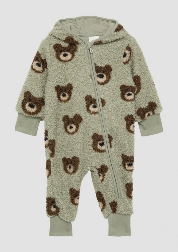 s.Oliver Kuscheliger Overall aus Teddyplüsch - olivgrün