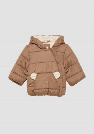 s.Oliver Wattierte Jacke mit Fleece-Futter und Bären-Motiv - cognac