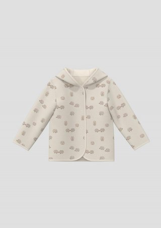 s.Oliver Unisex Wendejacke aus strukturiertem Jersey mit Kapuze - helles beige