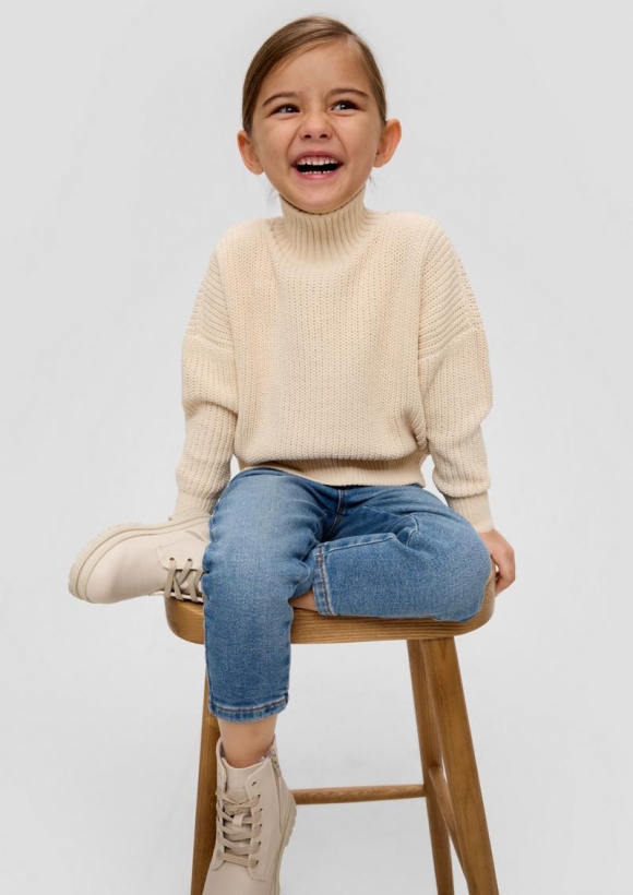 s.Oliver Strickpullover mit Turtleneck - helles sand