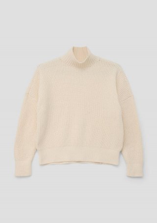 s.Oliver Strickpullover aus Chenille-Garn - helles sand