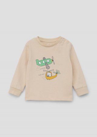 s.Oliver Longsleeve mit Frontprint - beige