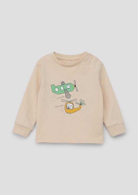 s.Oliver Longsleeve mit Frontprint - beige