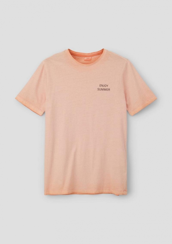 s.Oliver T-Shirt mit Garment Dye - mango