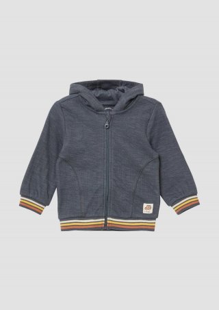 s.Oliver Strukturierte Sweatjacke mit Öhrchen an der Kapuze - schiefergrau
