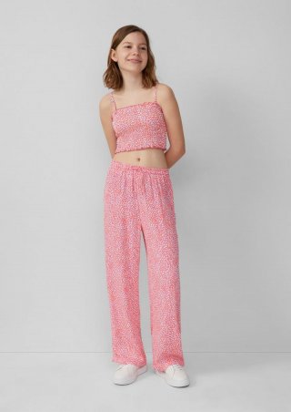 s.Oliver Wide-Leg-Hose aus crinkled Viskose - weiß