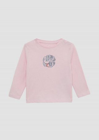 s.Oliver Jersey-Longsleeve mit Frontprint - zartrosa