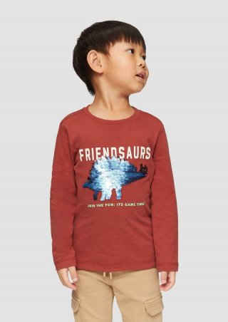 s.Oliver Langarmshirt mit Wendepailletten - rubinrot