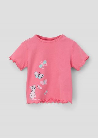 s.Oliver T-Shirt mit Rollsaum - pink