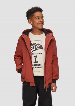 s.Oliver Softshelljacke mit Kapuze und Fleece innen - rubinrot