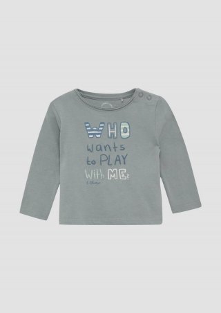 s.Oliver Jersey-Longsleeve mit Frontprint - taubengrau