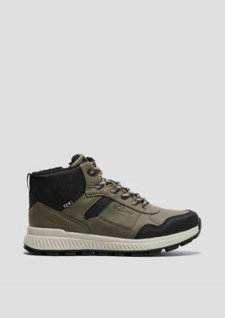 s.Oliver Tex-Boots im Materialmix - olivgrün