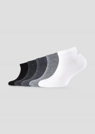 s.Oliver Sneakersocken im 5er-Pack - steingrau