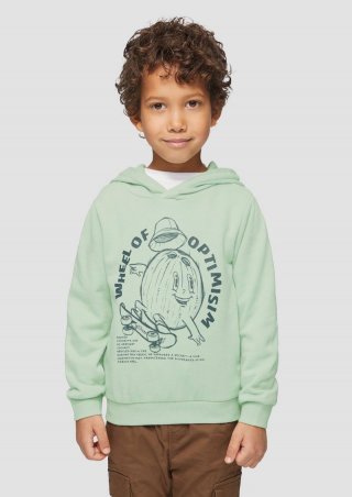 s.Oliver Oversized Hoodie mit Frontprint - salbeigrün