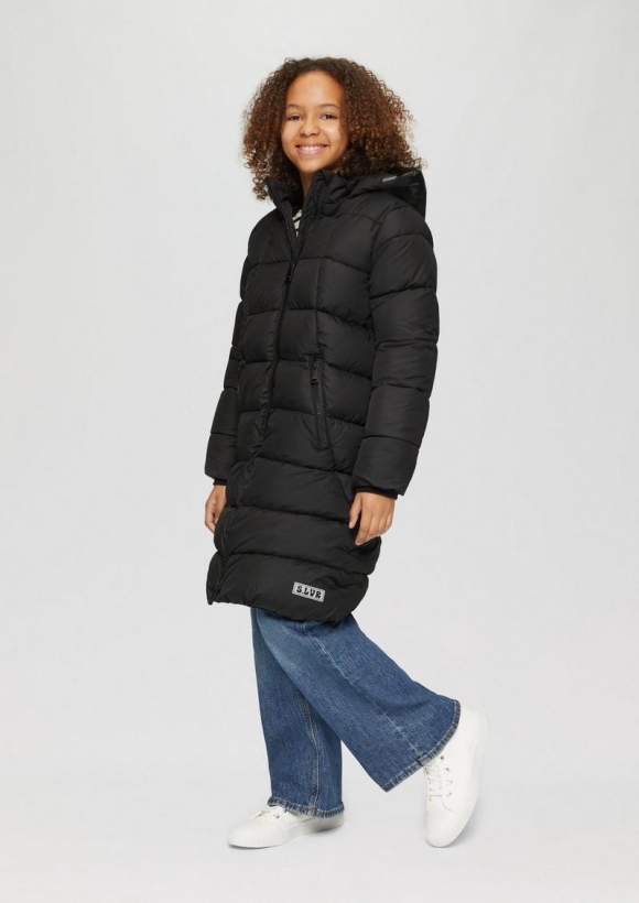 s.Oliver Warmer Mantel im Loose Fit mit Zwei-Wege-Zipper - schwarz