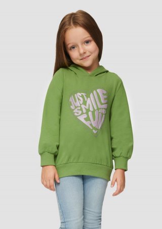 s.Oliver Kapuzenshirt mit Glitzer-Foamprint - bambusgrün