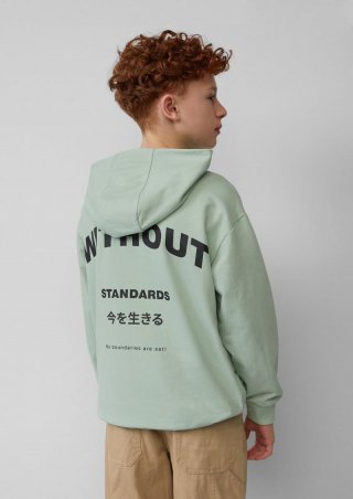 s.Oliver Oversize-Hoodie mit Front- und Rückenprint - salbeigrün