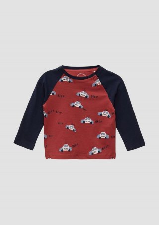 s.Oliver Langarmshirt mit Motivprint auf der Front - rubinrot