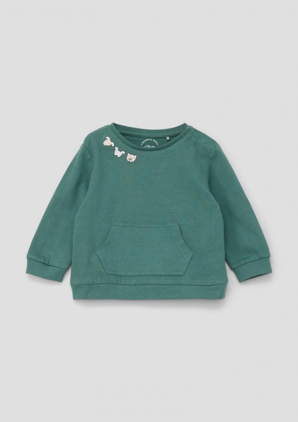 s.Oliver Longsleeve mit Kängurutasche - minze