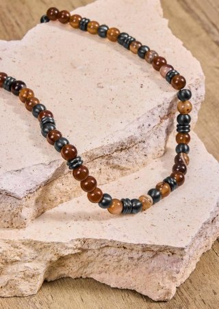 s.Oliver Kette aus Edelstahl mit Beads - schwarz